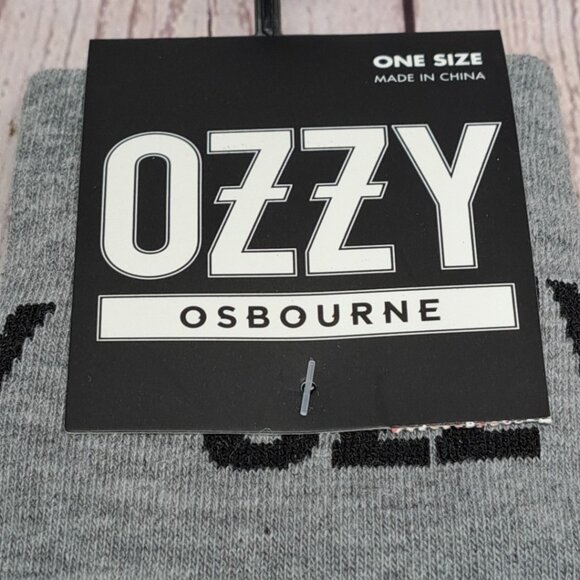 2 Pair OZZY OSBOURNE Men's Crew Socks black / gray one size (7-12) Black Sabbath - Picture 2 of 5